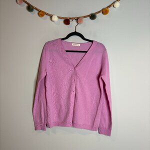 Woolovers lilac meroni wool cashmere blend cardigan sweater